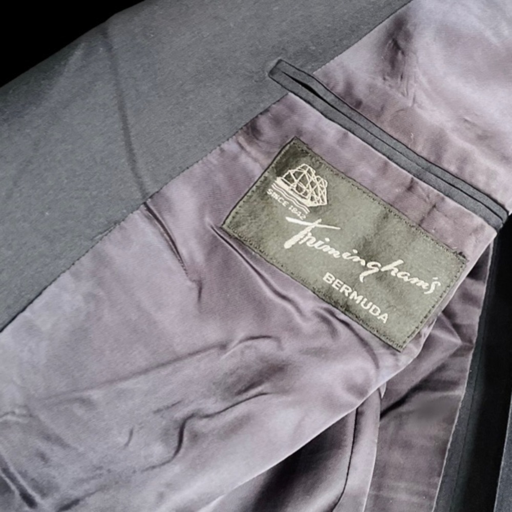 TRIMINHGAM’S BERMUDA | 46 L | Navy Dacron Wool Sport Coat Suit Jacket